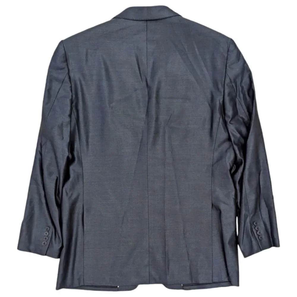 Versace Collection Men's 54R Wool & Silk Shiny Blue Two Button Blazer